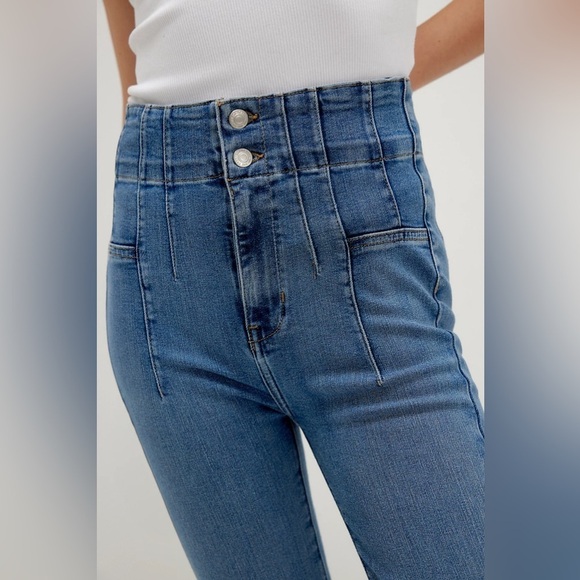 FREE PEOPLE Jayde Jeans in Sunburst Blue 28 - Picture 7 of 12